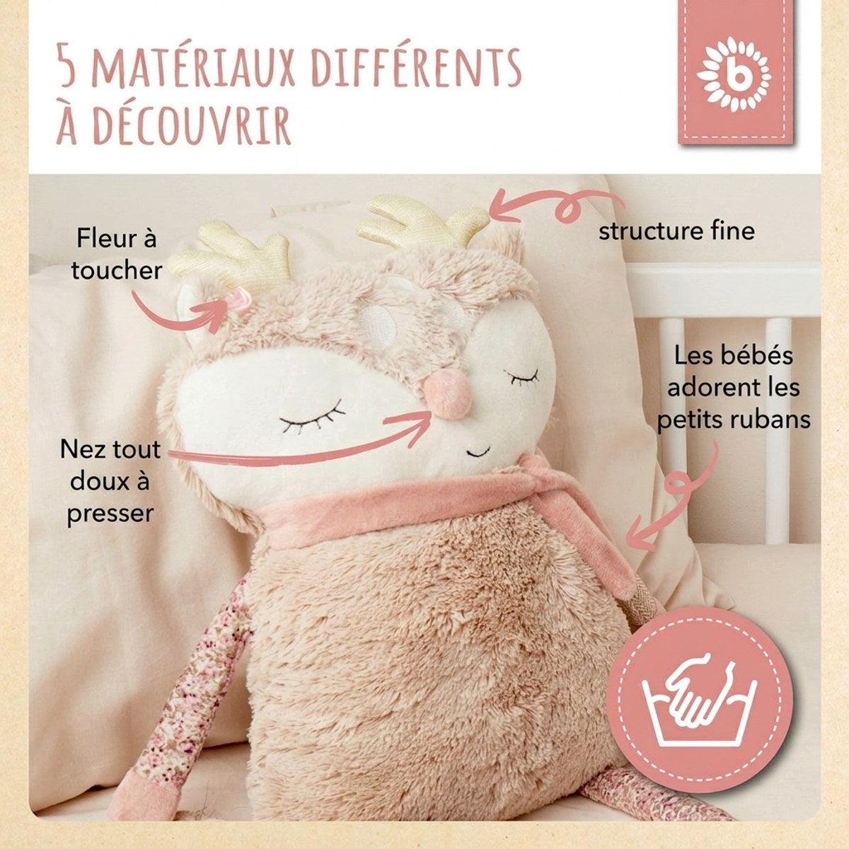 Kuschelkissen Reh Ella - FR Infographic