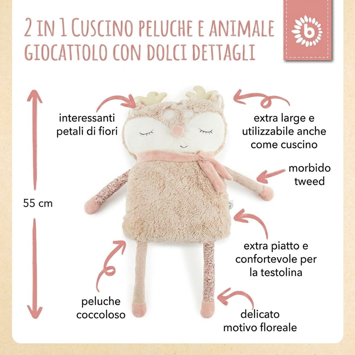 Kuschelkissen Reh Ella - IT Infographic