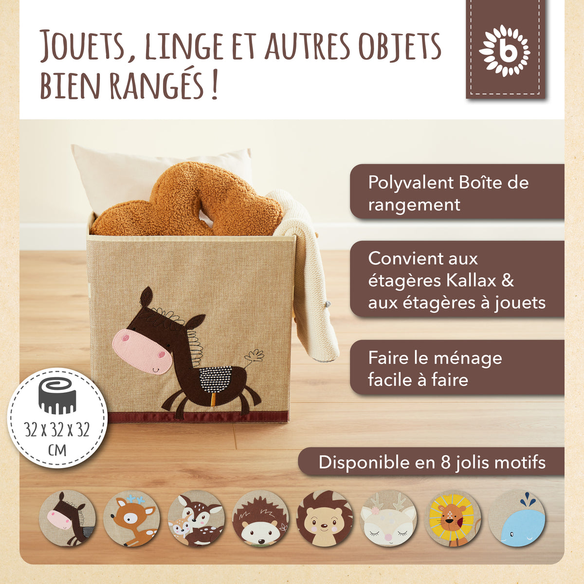 Aufbewahrungsbox Esel - FR Infographic