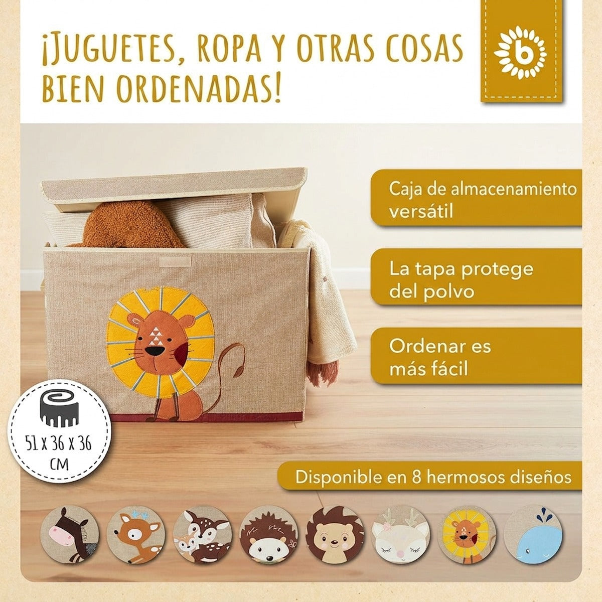 Aufbewahrungsbox Löwe mit Deckel - ES Infographic