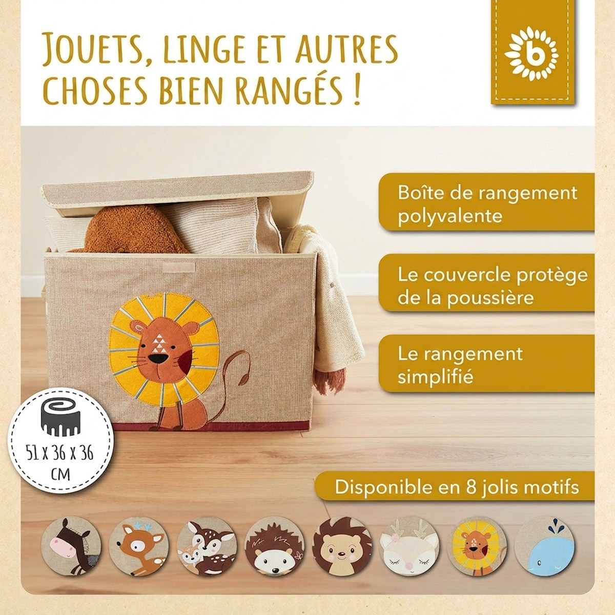 Aufbewahrungsbox Löwe mit Deckel - FR Infographic