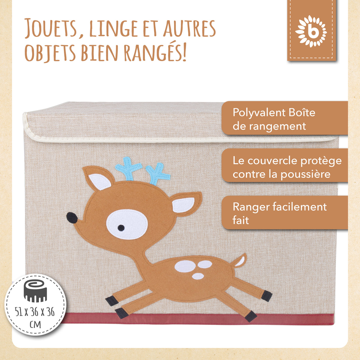 Aufbewahrungsbox Reh mit Deckel - FR Infographic