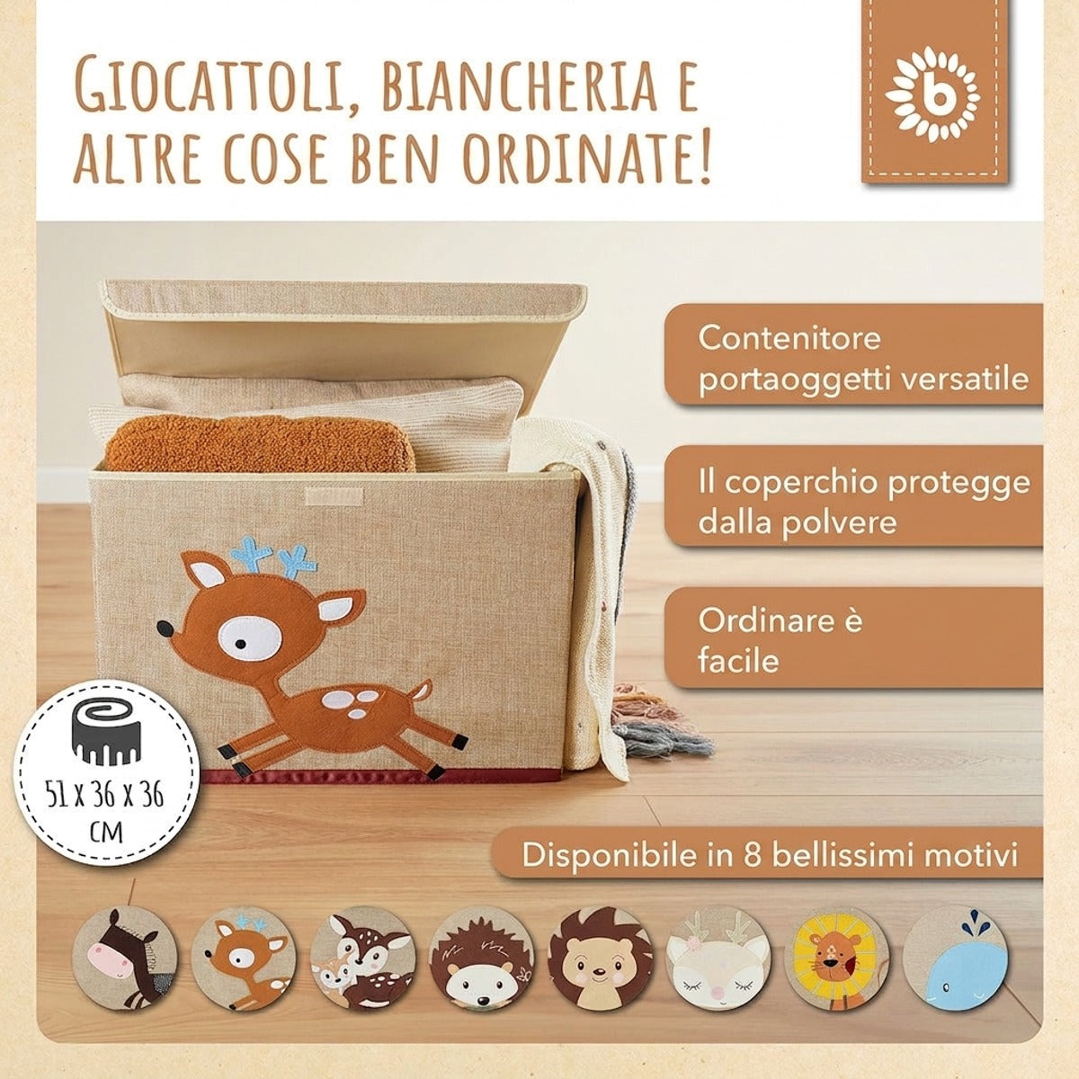 Aufbewahrungsbox Reh mit Deckel - IT Infographic