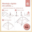 Strandzelt Dreamy Flowers – Strandmuschel mit Quick-Up System, UV-Schutz 80+ & Sichtschutz - ES Infographic