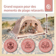 Strandzelt Dreamy Flowers – Strandmuschel mit Quick-Up System, UV-Schutz 80+ & Sichtschutz - FR Infographic