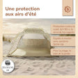 Strandzelt Vintage Flowers – Strandmuschel mit Quick-Up System, UV-Schutz 80+ & Sichtschutz - FR Infographic