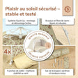 Strandzelt Vintage Flowers – Strandmuschel mit Quick-Up System, UV-Schutz 80+ & Sichtschutz - FR Infographic