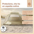 Strandzelt Vintage Flowers – Strandmuschel mit Quick-Up System, UV-Schutz 80+ & Sichtschutz - IT Infographic