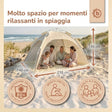 Strandzelt Vintage Flowers – Strandmuschel mit Quick-Up System, UV-Schutz 80+ & Sichtschutz - IT Infographic