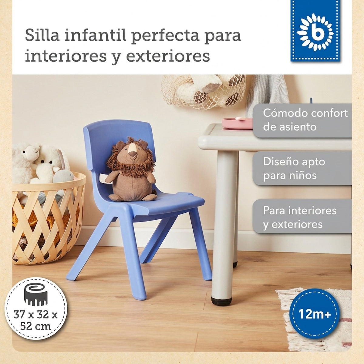 Kinderstuhl Blau - ES Infographic