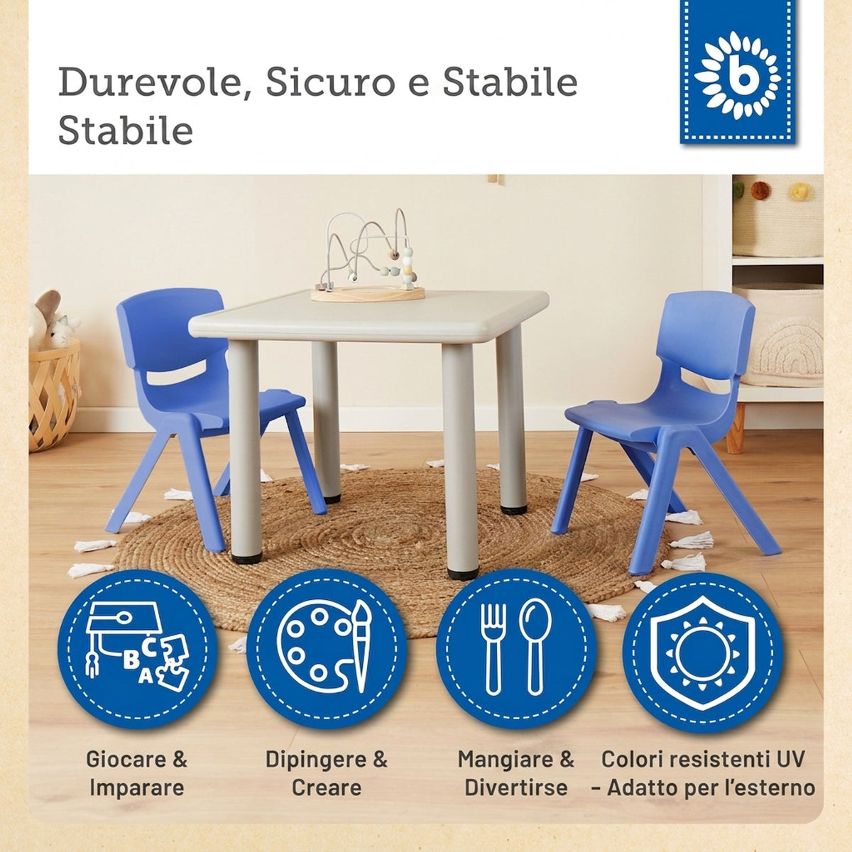 Kinderstuhl Blau - IT Infographic