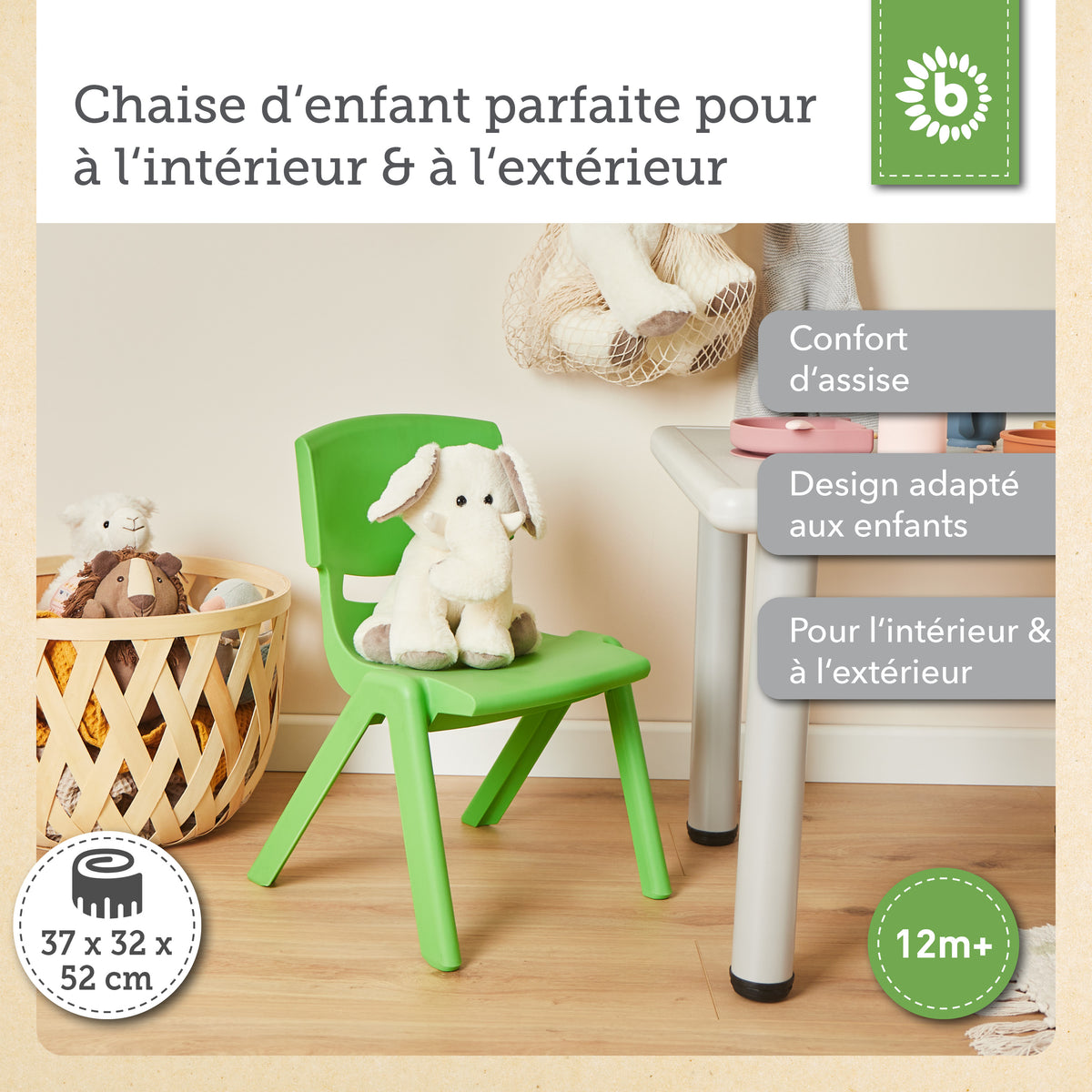 Kinderstuhl Grün - FR Infographic