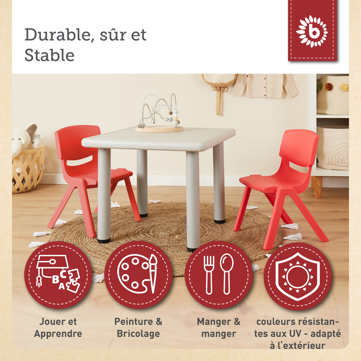 Kinderstuhl Rot - FR Infographic