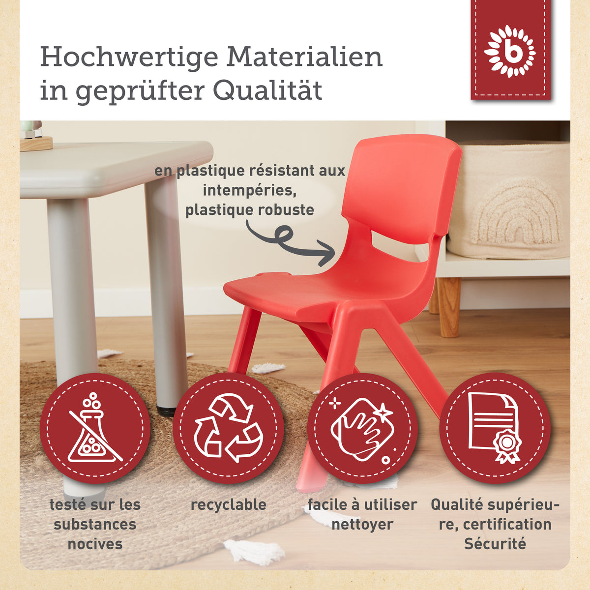 Kinderstuhl Rot - FR Infographic