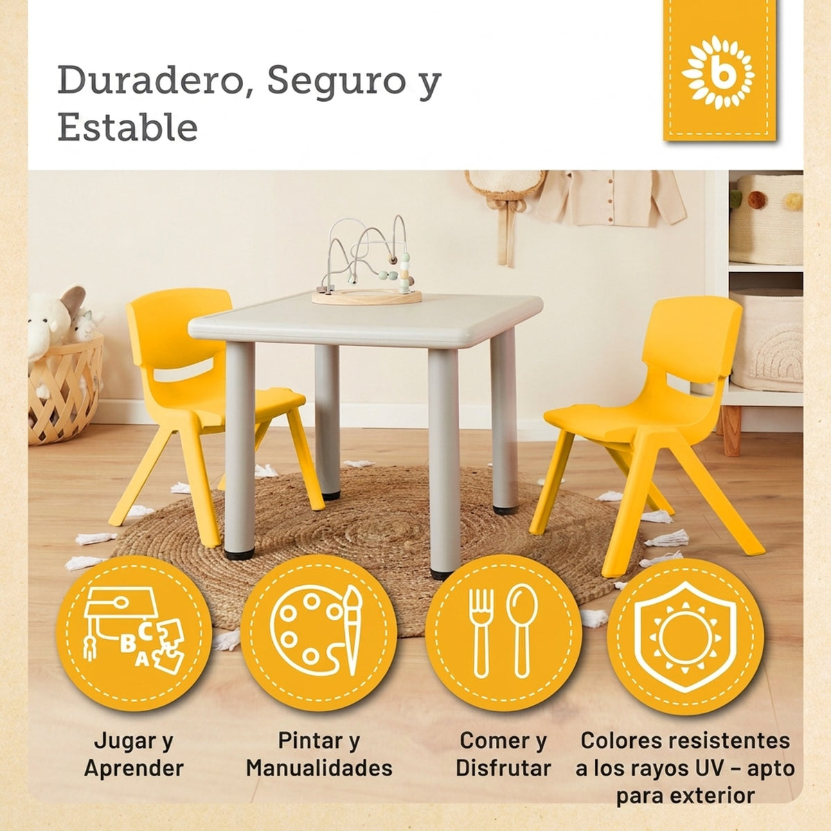Kinderstuhl Gelb - ES Infographic