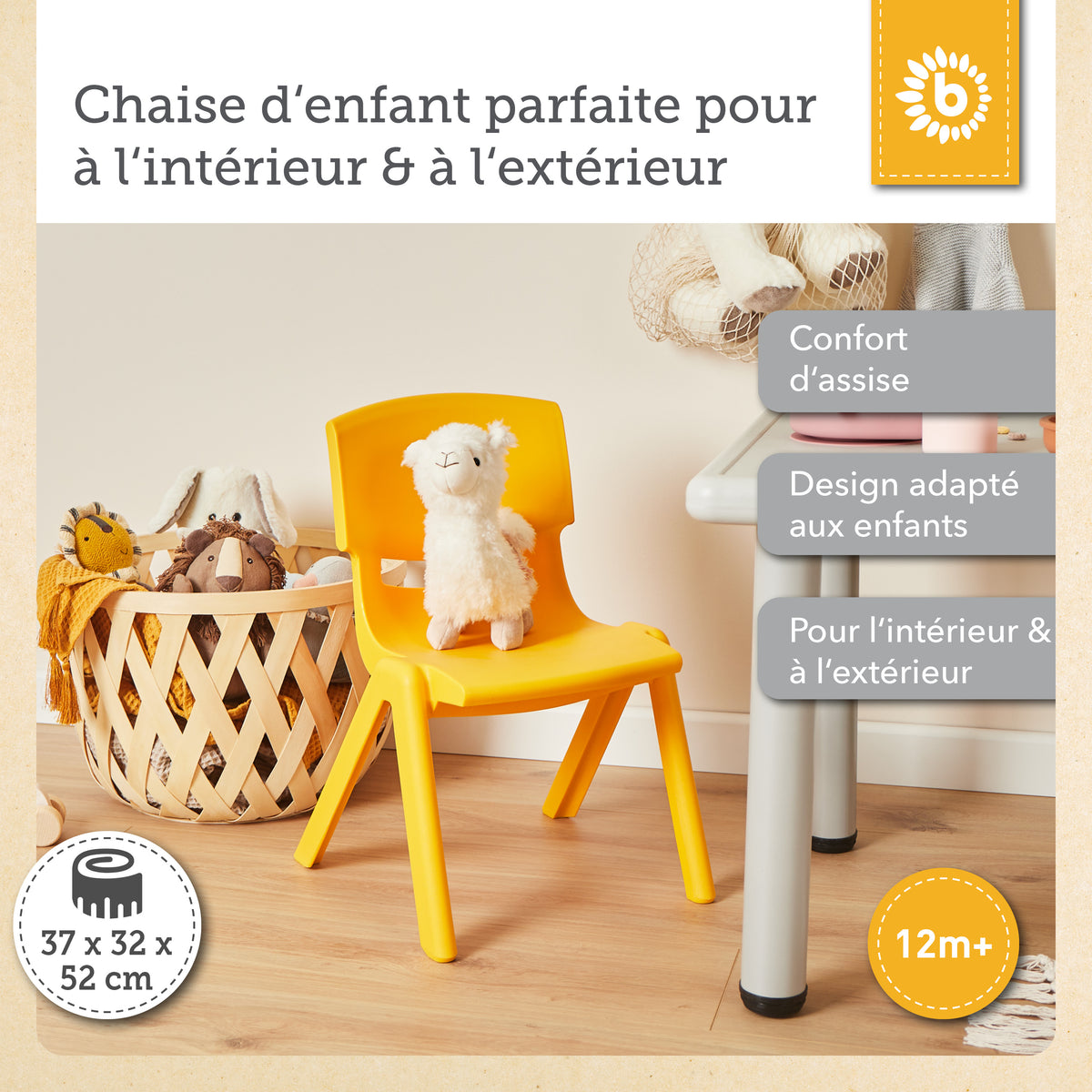 Kinderstuhl Gelb - FR Infographic
