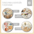 1x Kindertisch & 2x Kinderstuhl Silver - ES Infographic