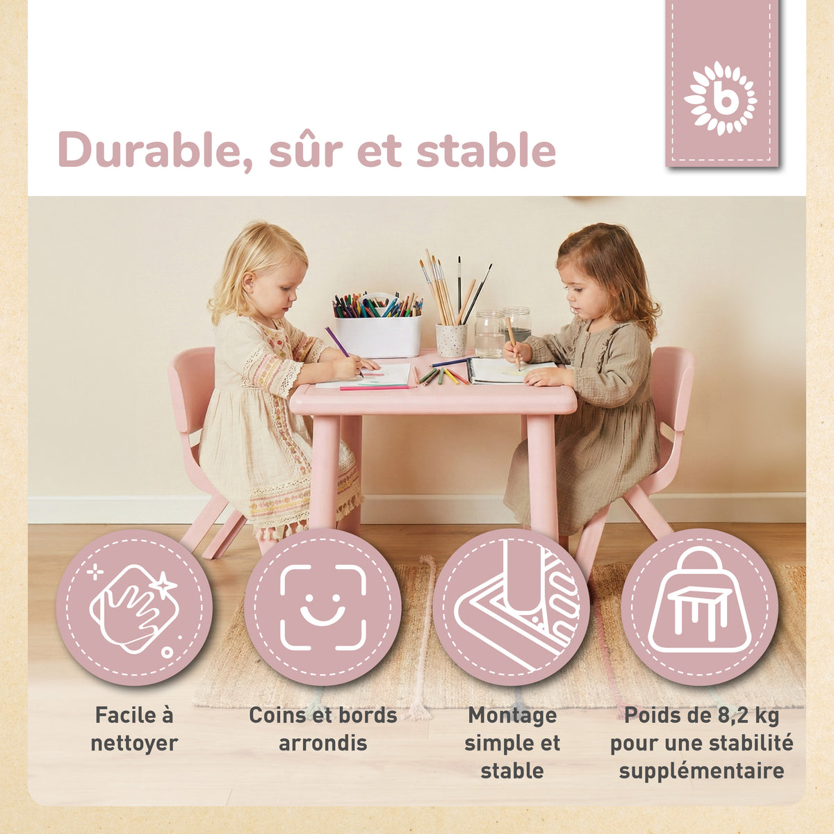 Tisch dreamy rose - FR Infographic
