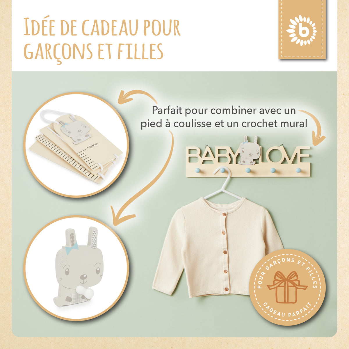 Wandgarderobe Hase - FR Infographic