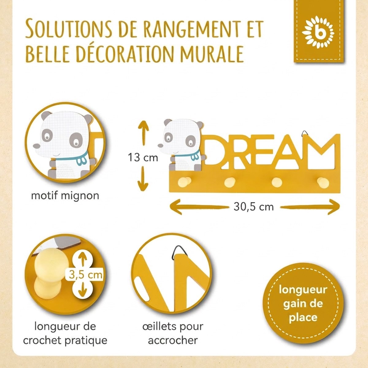 Wandgarderobe Panda - FR Infographic