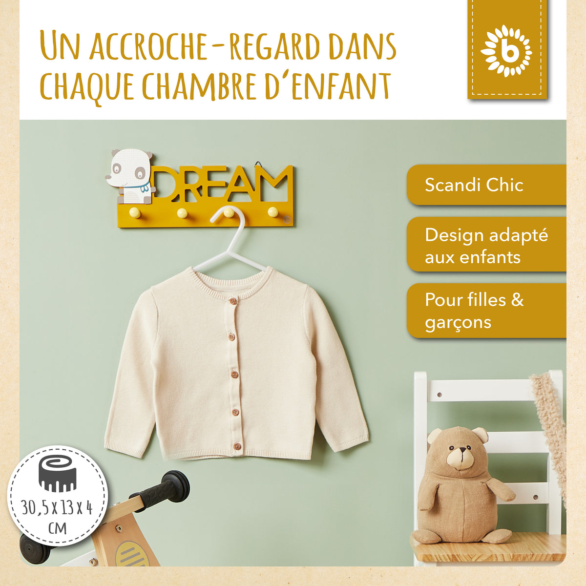 Wandgarderobe Panda - FR Infographic