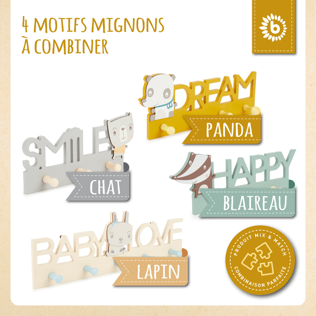 Wandgarderobe Panda - FR Infographic