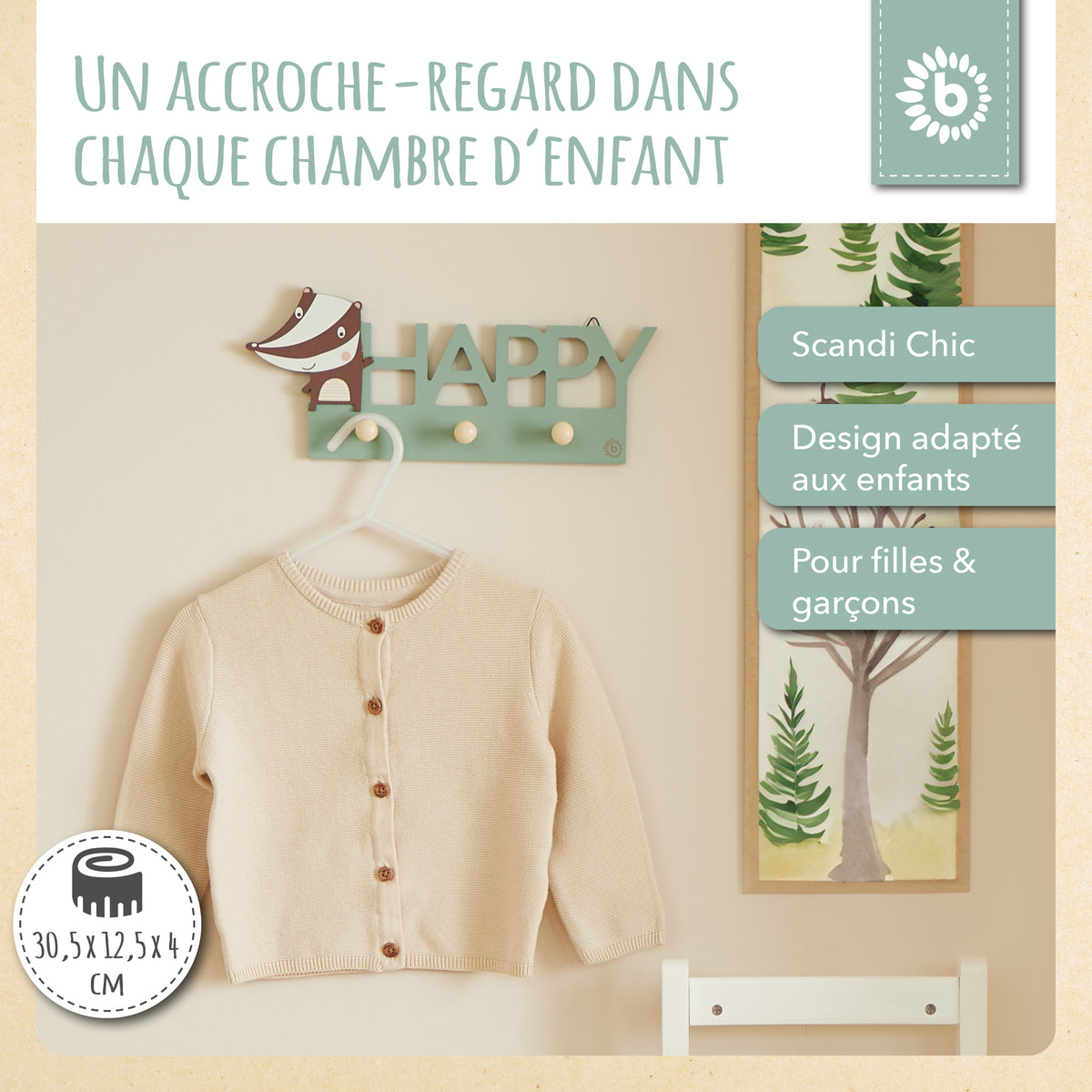 Wandgarderobe Dachs - FR Infographic