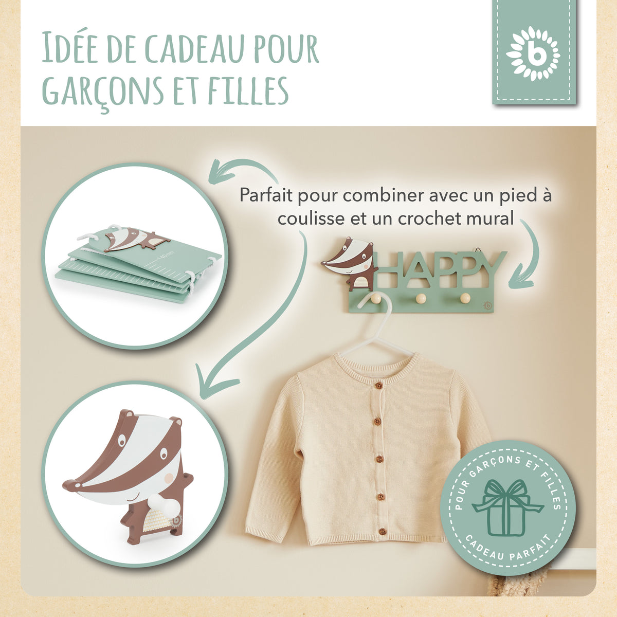 Wandgarderobe Dachs - FR Infographic