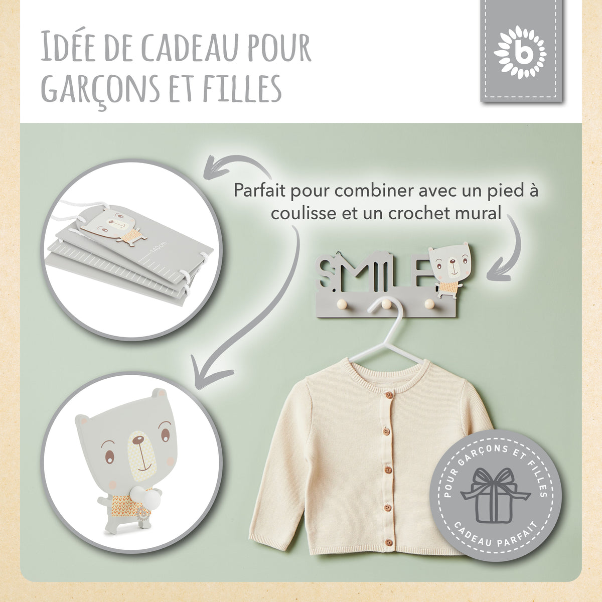 Wandgarderobe Bär - FR Infographic