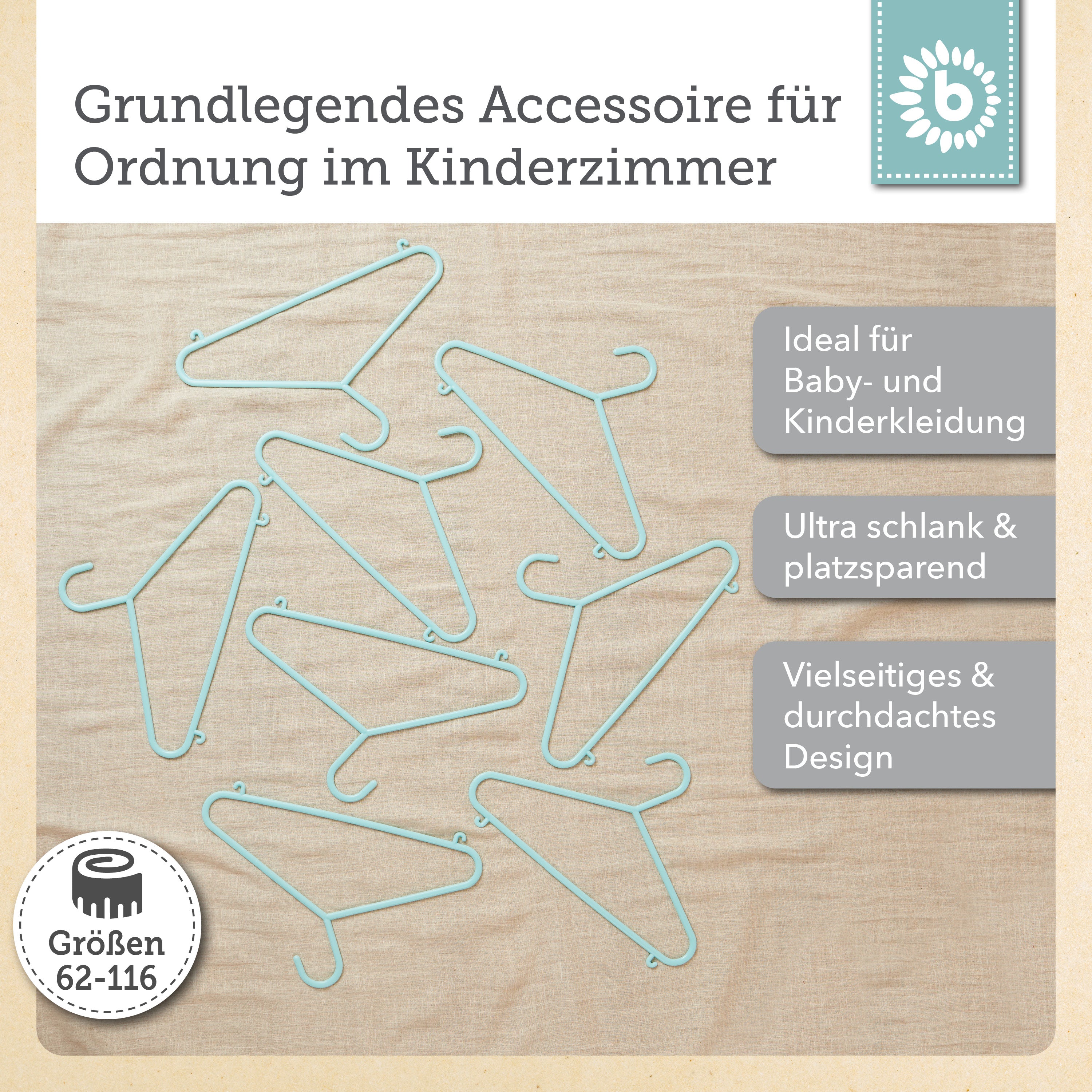 Set di grucce 8 pezzi light teal