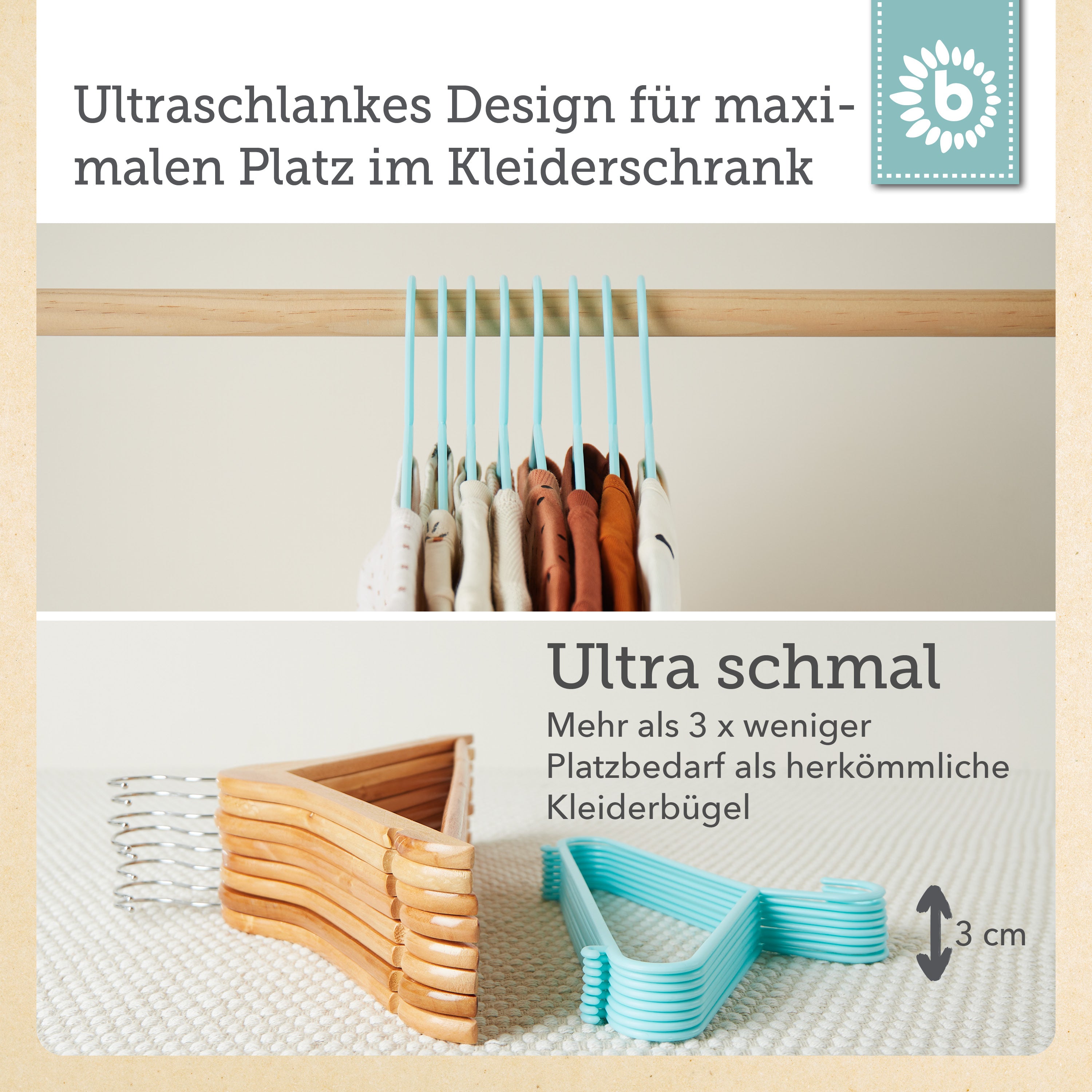 Set di grucce 8 pezzi light teal