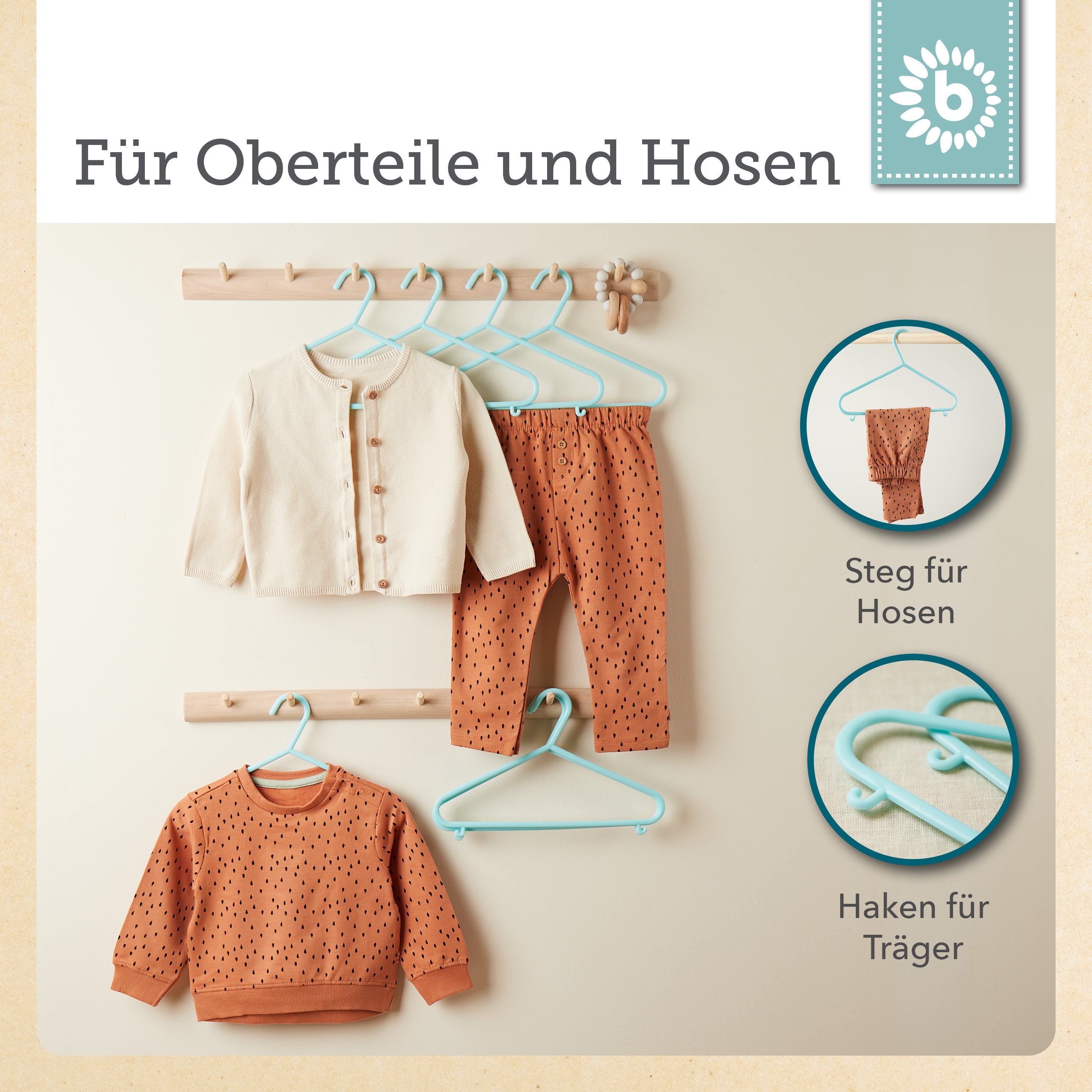 Set di grucce 8 pezzi light teal