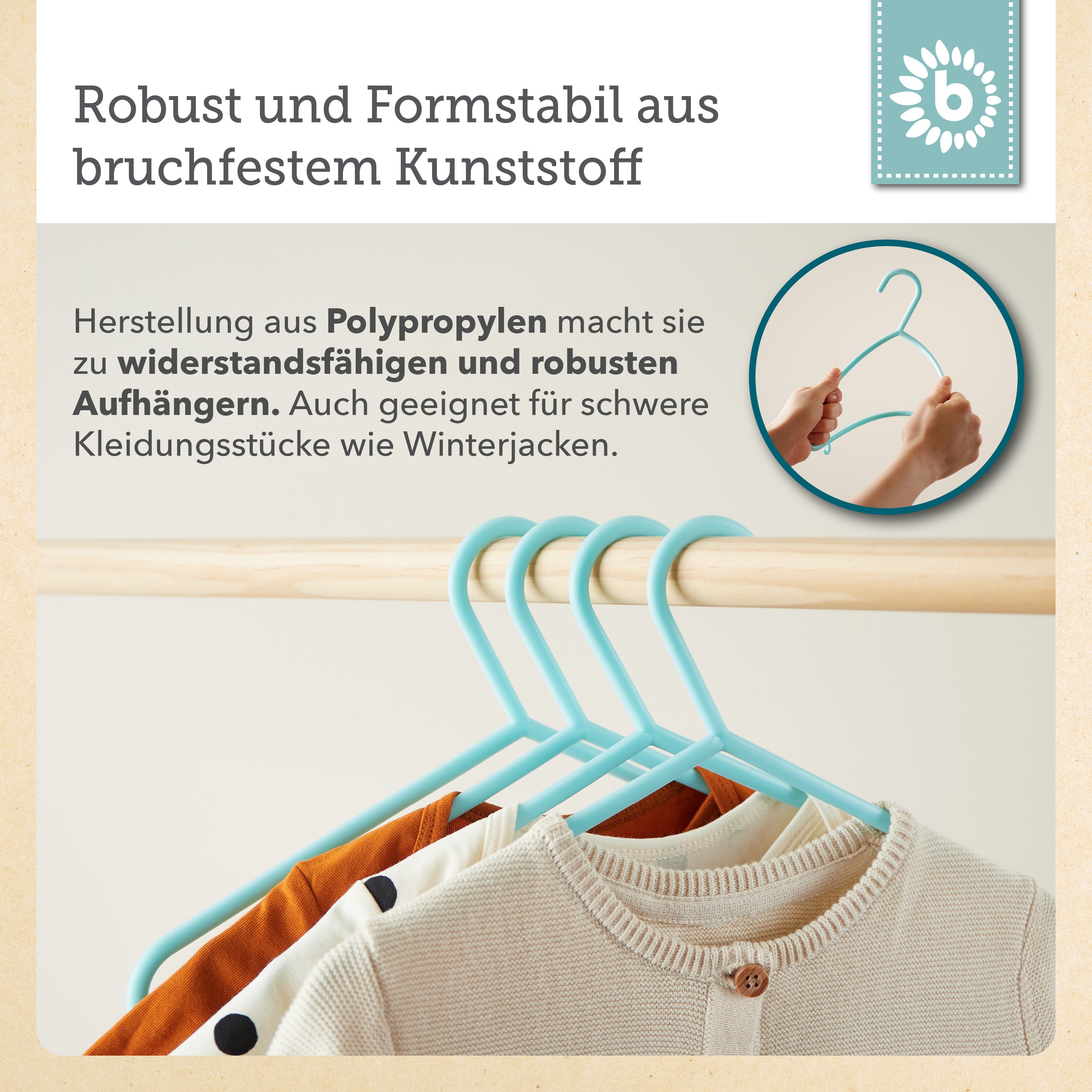 Set di grucce 8 pezzi light teal