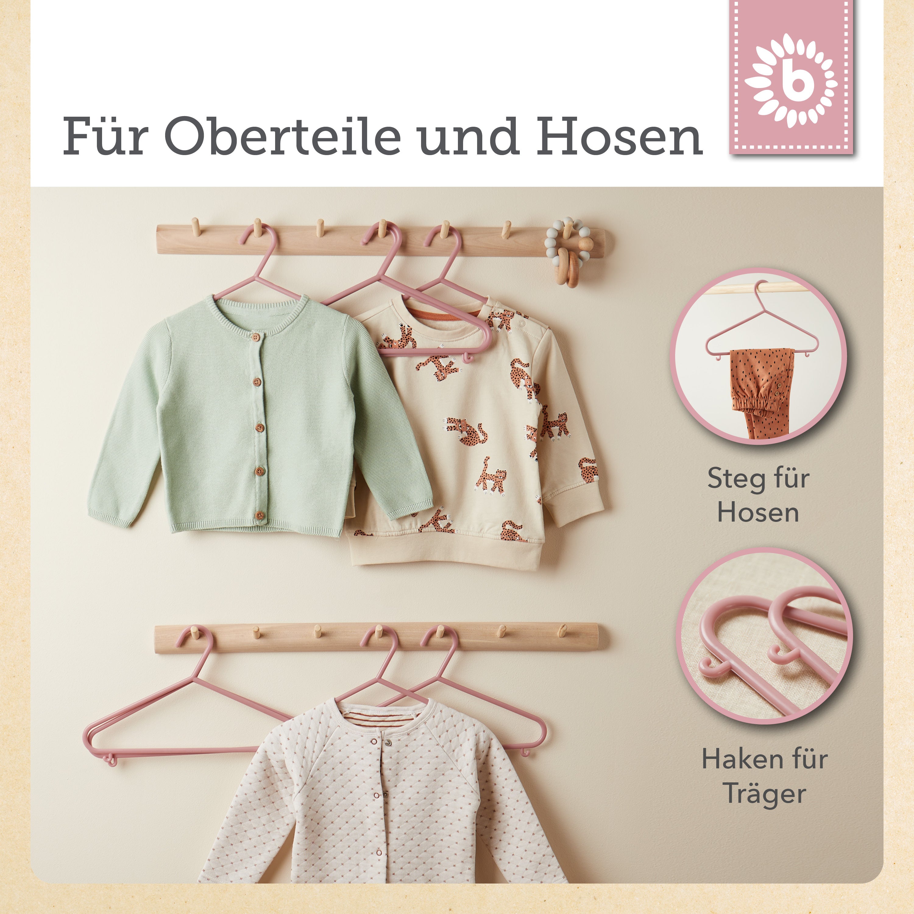 Kleiderbügel 8er Set dreamy rose